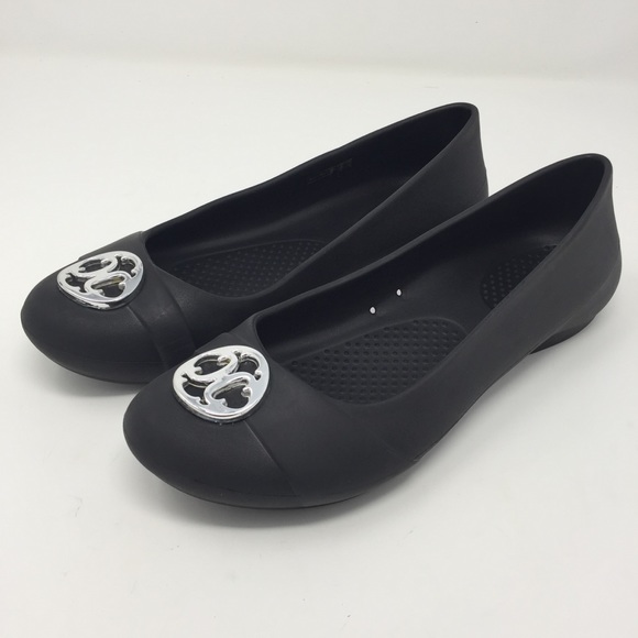 CROCS Shoes - Crocs Gianna disc flats black with silver
